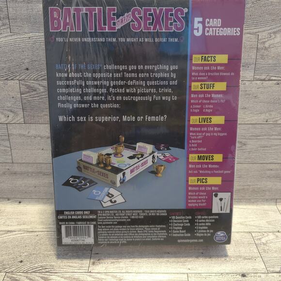 BATTLE OF THE SEXES Adult Board Game by Spin Master Party Game NEW SEALED NIB - Picture 5 of 13